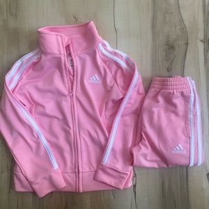 Pink adidas tracksuit